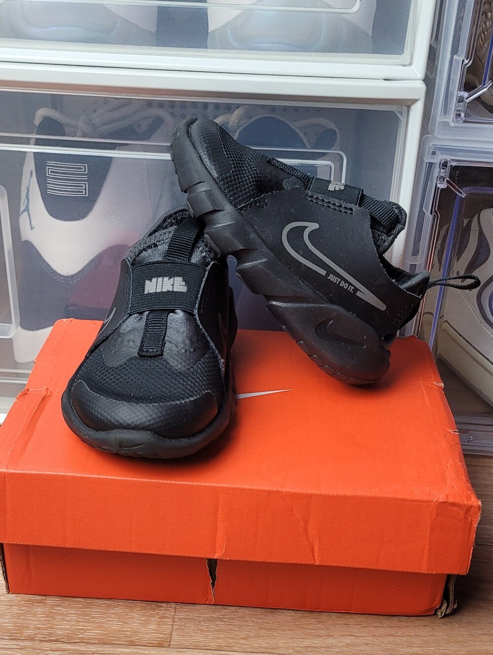 Toddler's Nike Flex Runner 2 Black/Flat Pewter-Anthracite DJ6039 001 Size 6c